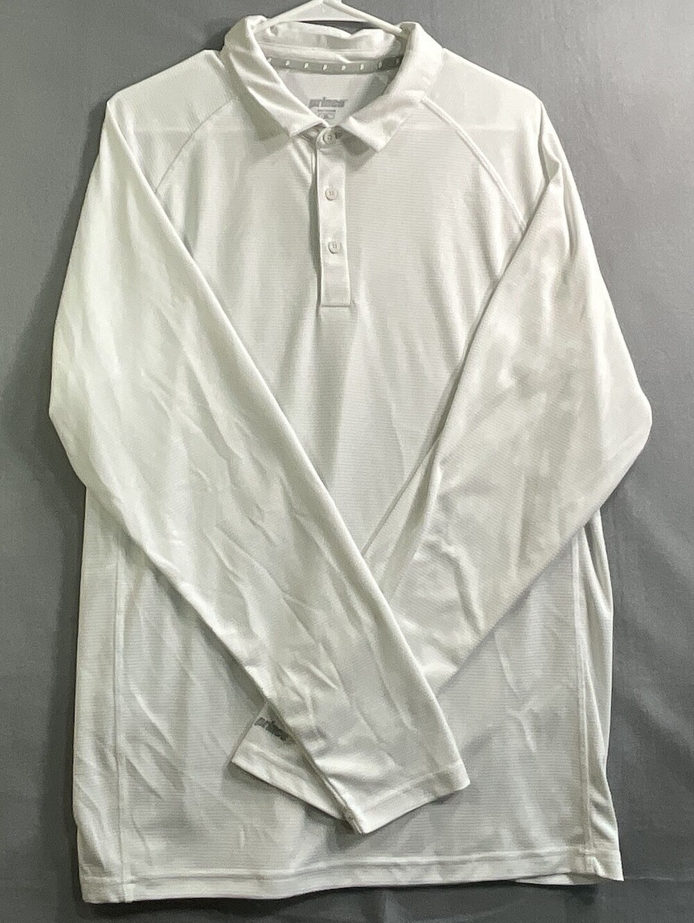 Prince Golf Mens Medium Long Sleeve Polo White Performance Shirt NWOT